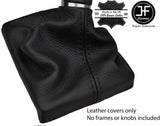 BLACK STITCHING MANUAL REAL LEATHER GEAR GAITER FITS AUDI A6 C7 2011-2017