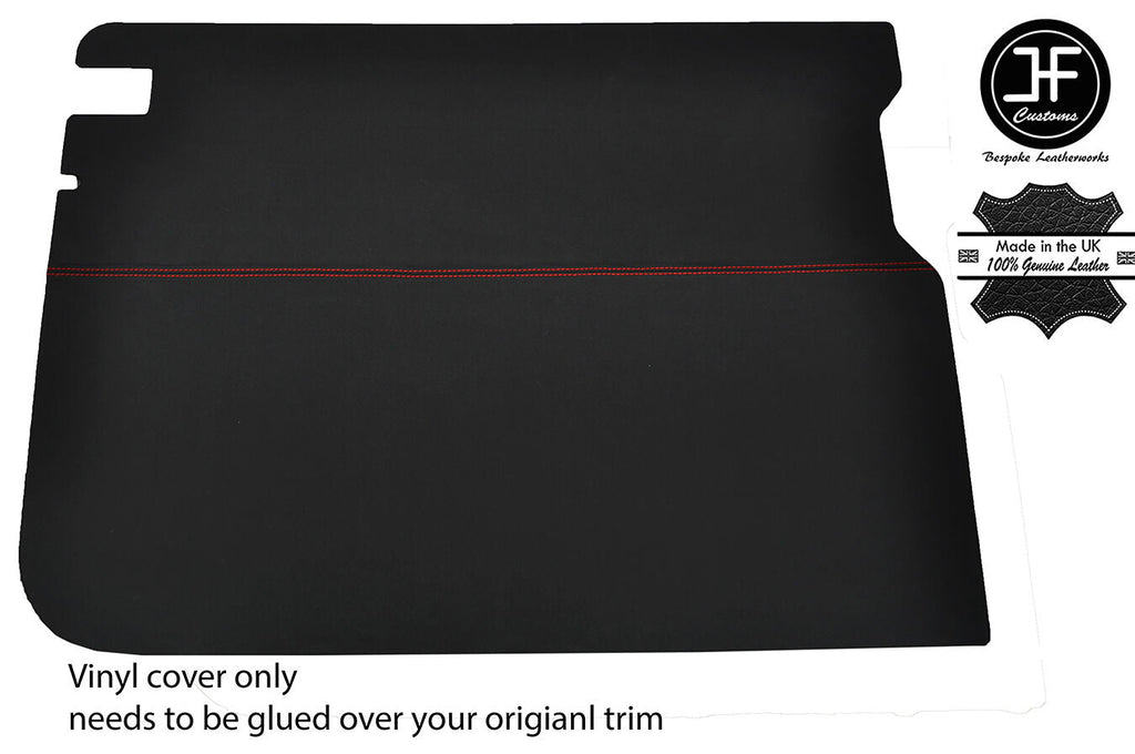 RED STITCH SIDE SLIDING DOOR CARD VINYL COVER FITS VW T25 T3 WESTFALIA