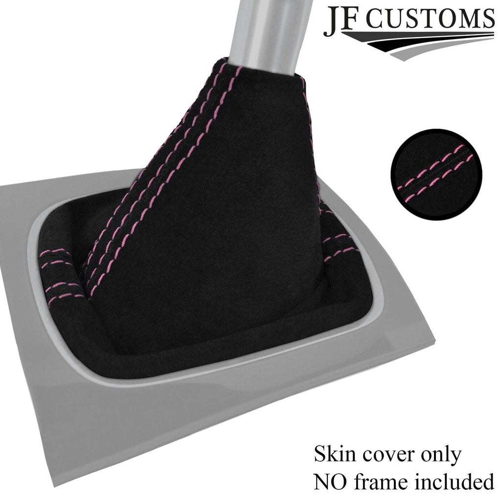 PINK STITCHING REAL SUEDE MANUAL GEAR GAITER FITS AUDI A3 8P 2004-2012