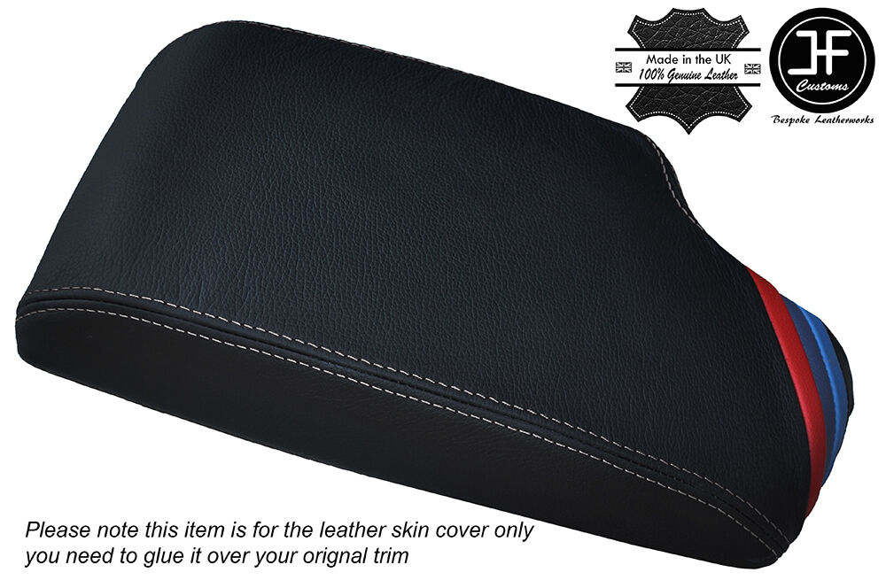 TRI STRIPES GREY STITCH ARMREST COVER FOR BMW 4 SERIES F32 F33 F36 F82 F83 13-16