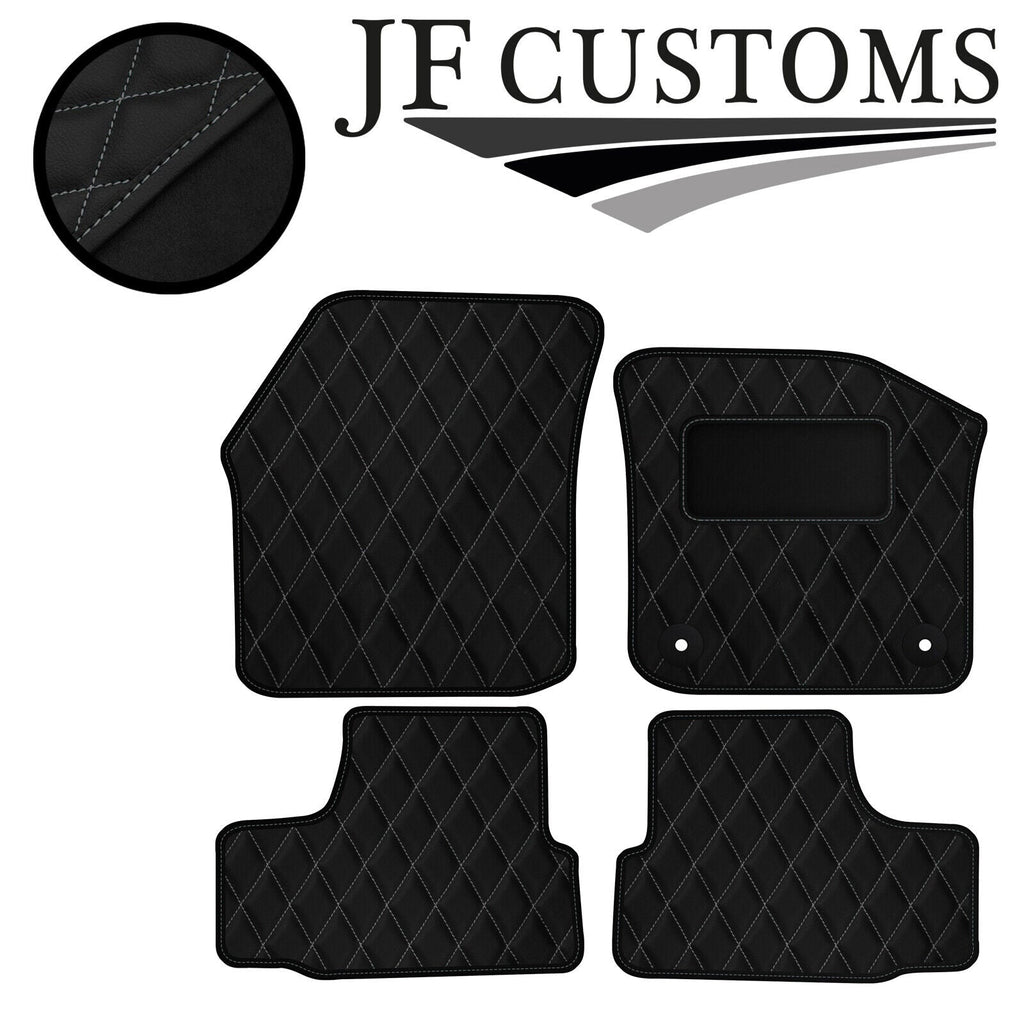 GREY DIAMOND STITCH VINYL 4X TAILORED FLOOR CARPET FOR VW UP 5DR 12-21 JF1