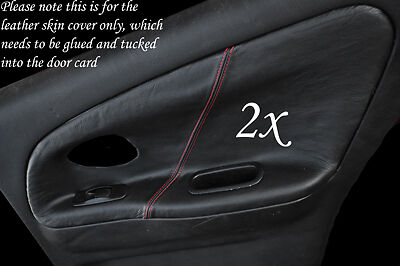 RED STITCH FITS  MITSUBISHI LANCER EVO 4 5 6 IV V VI 2X REAR DOOR CARD COVERS