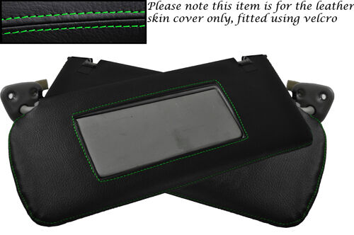 GREEN STITCH FITS LEXUS IS200 1999-2005 2X SUN VISORS LEATHER SKIN COVERS ONLY