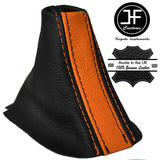 BLACK & ORANGE REAL LEATHER AUTO AUTOMATIC GEAR GAITER FITS FORD MUSTANG 15-17