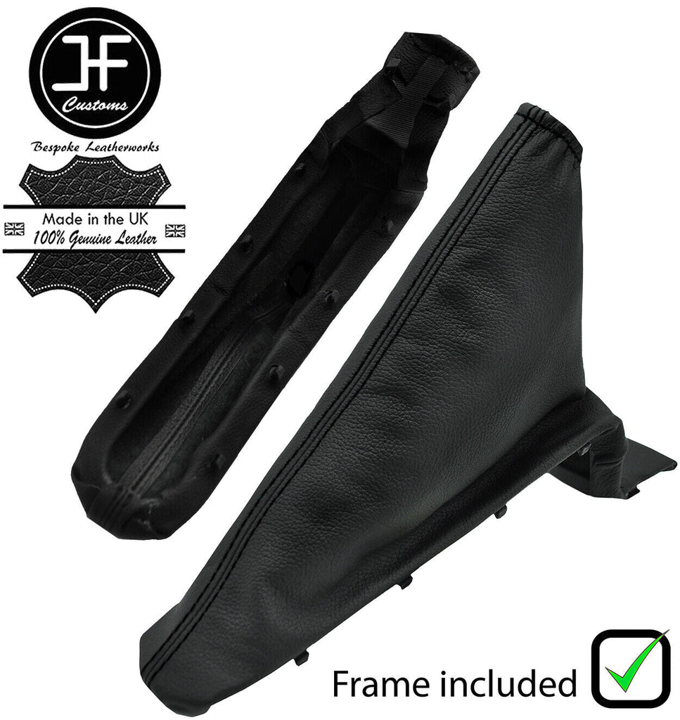 BLACK STITCH LEATHER HANDBRAKE + PLASTIC FRAME FOR VAUXHALL SINTRA 1996-1999