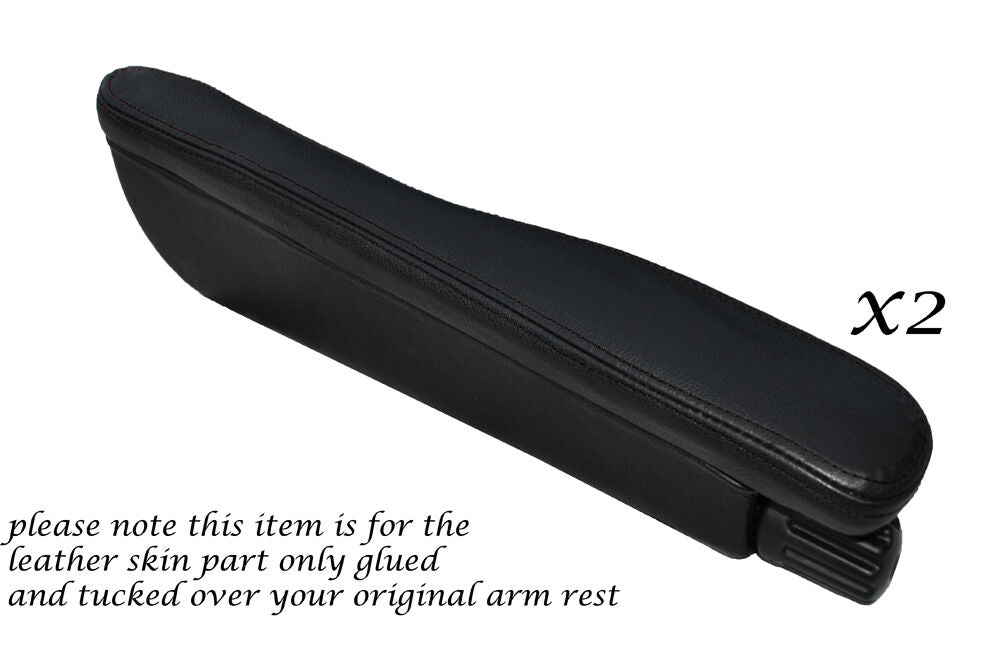 BLACK STITCH 2X SEAT ARMREST SKIN COVERS FITS LAND ROVER RANGE ROVER VOGUE L322