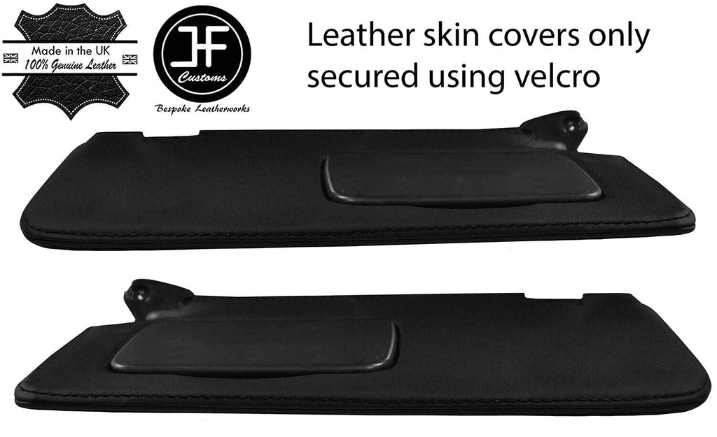 BLACK REAL LEATHER 2X SUN VISORS COVERS FOR TOYOTA GT86 SUBARU BRZ 12-19