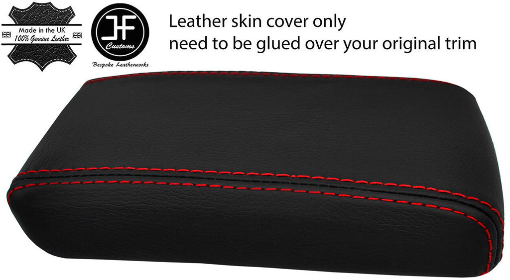 RED STITCH ARMREST TOP GRAIN REAL LEATHER COVER FITS NISSAN NAVARA D22 97-99
