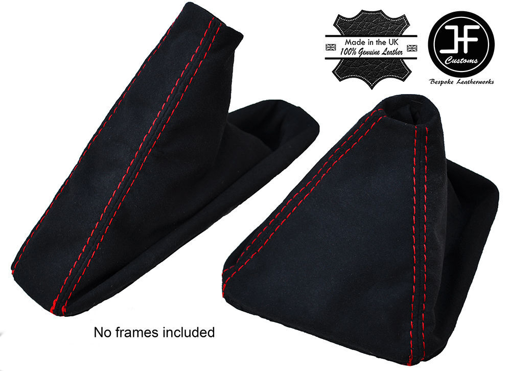 RED STITCH PU SUEDE GEAR & HANDBRAKE GAITER FITS BMW 3 SERIES E30 1981-1993