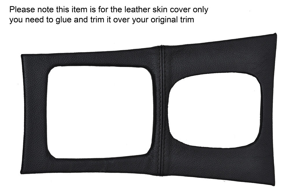 BLACK STITCH AUTO GEAR SURROUND SKIN COVER FITS MERCEDES C CLASS W203 01-07