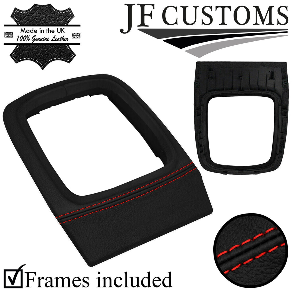 RED STITCH LEATHER GEAR TRIM + SURROUND COVERS + FRAMES FOR FORD MONDEO 07-10