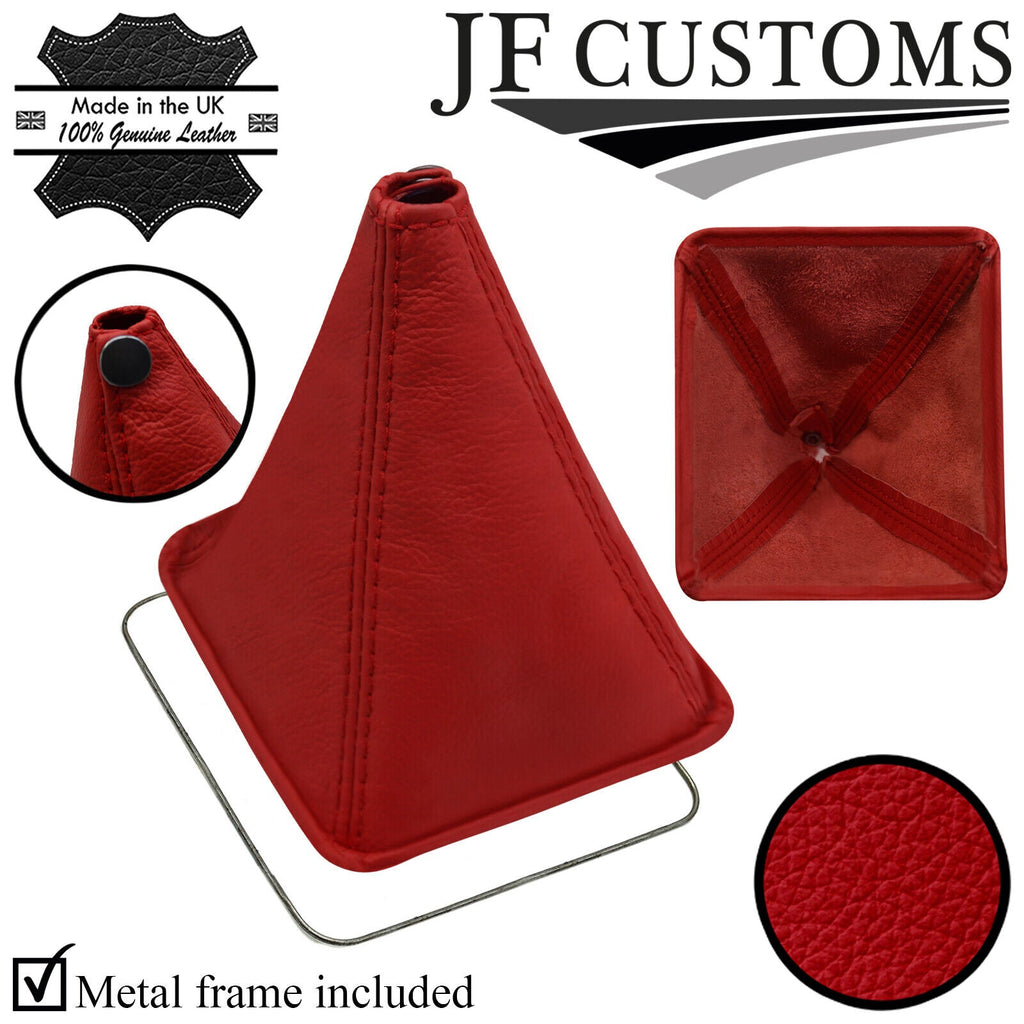 D RED ITALIAN LEATHER 6 SPEED GEAR GAITER + METAL FRAME FITS X-TRAIL T30 04-07