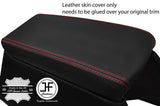 RED STITCHING REAL LEATHER ARMREST COVER FOR JAGUAR DAIMLER XJ6 SERIES 2