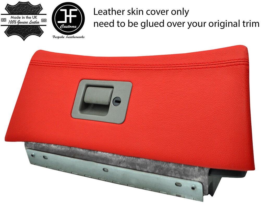 RED GLOVE BOX LID TOP GRAIN LEATHER COVER FITS FORD MUSTANG 94-98 CUSTOM NEW
