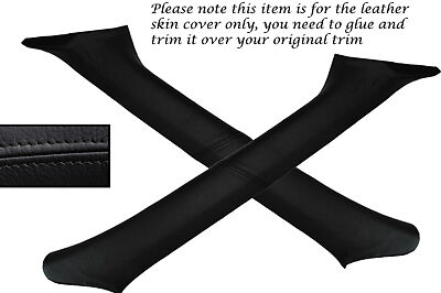 BLACK STITCH FITS SUBARU IMPREZA WRX STI 98-04 2X WINDSCREEN PILLAR LTHR COVERS