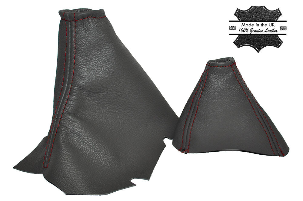 RED STICH AUTOMATIC DARK GREY SKIN GEAR HANDBRAKE GAITER FITS VOLVO S80 98-06