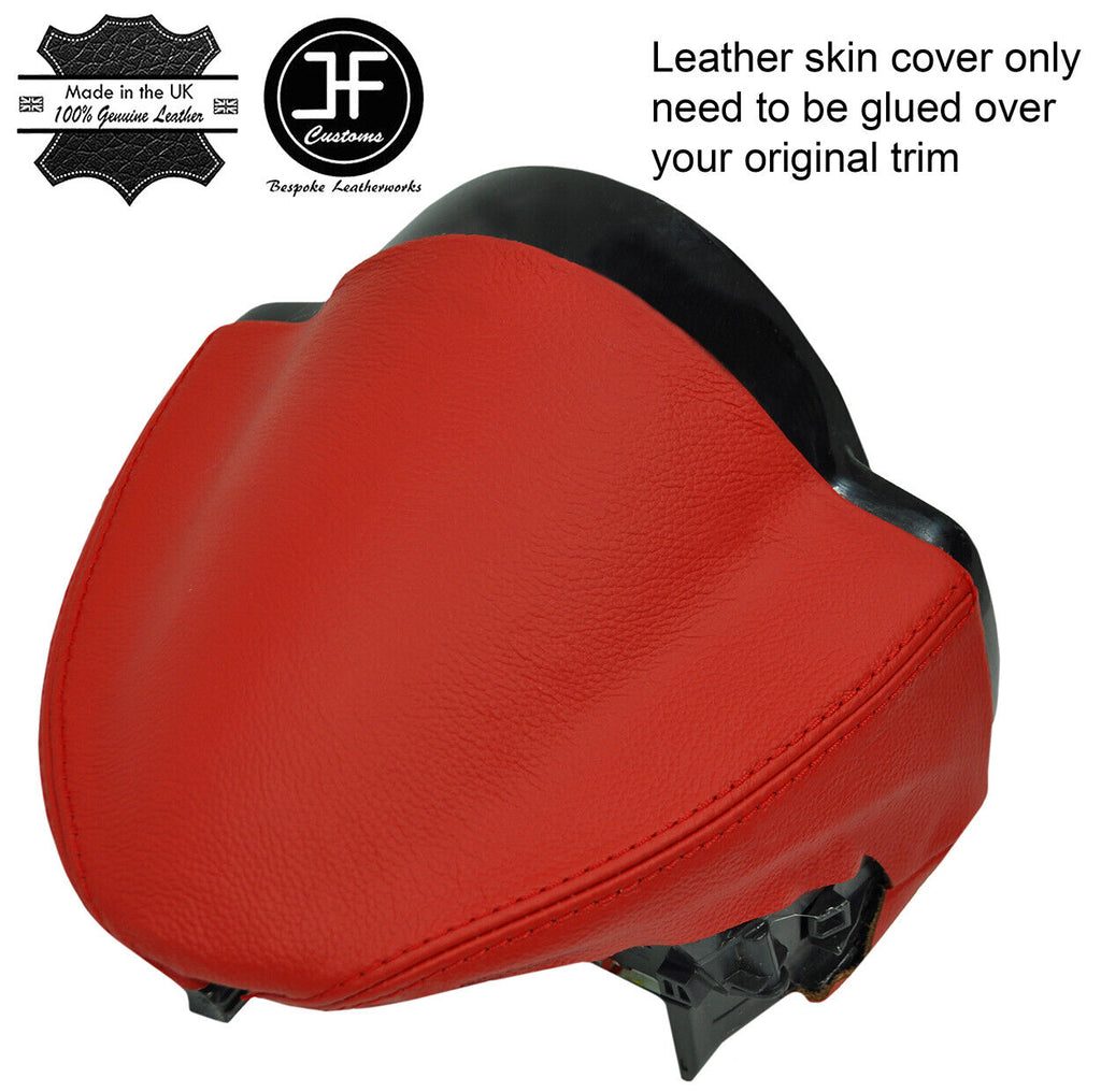 RED REAL LEATHER SPEEDO CLUSTER HOOD COVER FITS SMART FORTWO 451 2007-2014