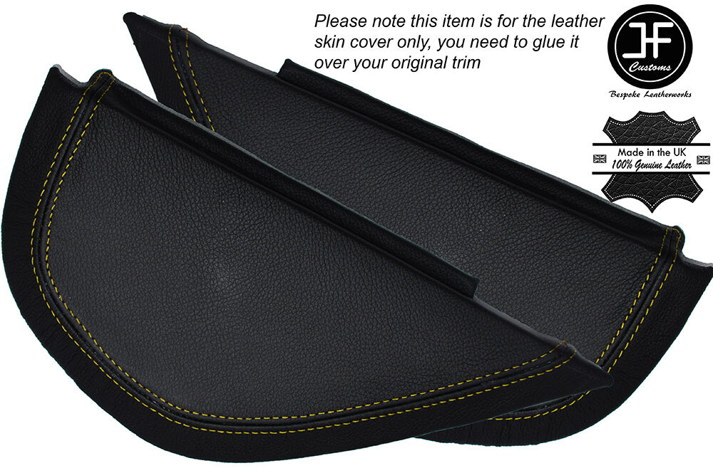 YELLOW STITCH 2X SIDE DASH PANEL TRIM LEATHER COVERS FITS VW GOLF MK6 6 VI 08-12