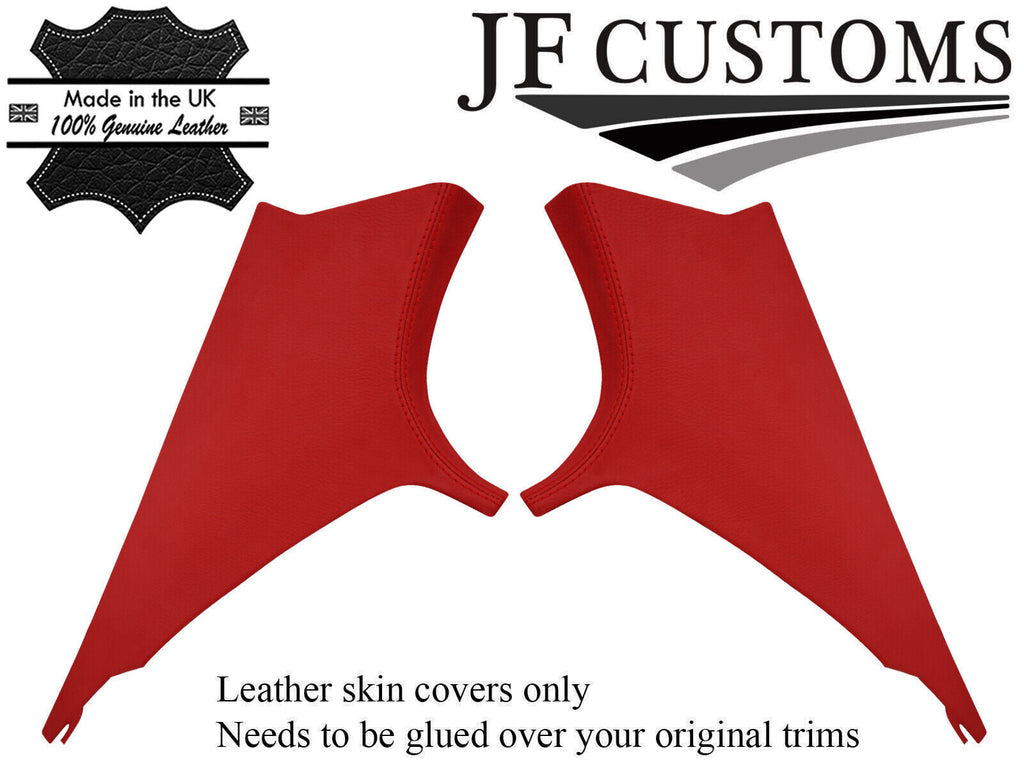 RED ITALIAN LEATHER 2X REAR C PILLAR COVERS FITS BMW 3 SERIES F30 11-18 SEDAN