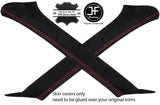 RED STITCHING 2X A PILLAR REAL SUEDE COVERS FITS SUBARU FORESTER 2002-2008