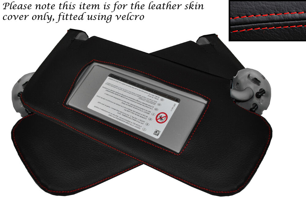 RED STITCH 2X SUN VISORS COVERS FITS VAUXHALL OPEL HOLDEN ASTRA J MK6 09-14
