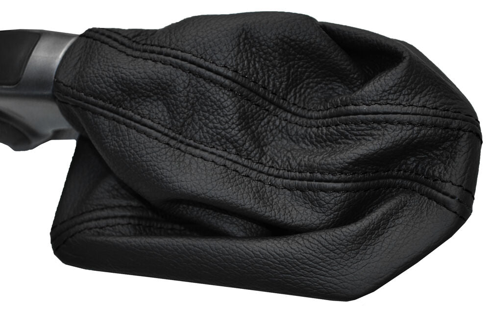 BLACK STITCHING MANUAL LEATHER GEAR GAITER FITS LANDROVER DISCOVERY 3 04-09