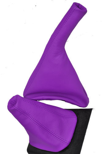 FITS VW POLO MK3 MK4 MK5 MK6 SET 100% LEATHER PURPLE CUSTOM NEW MADE IN UK