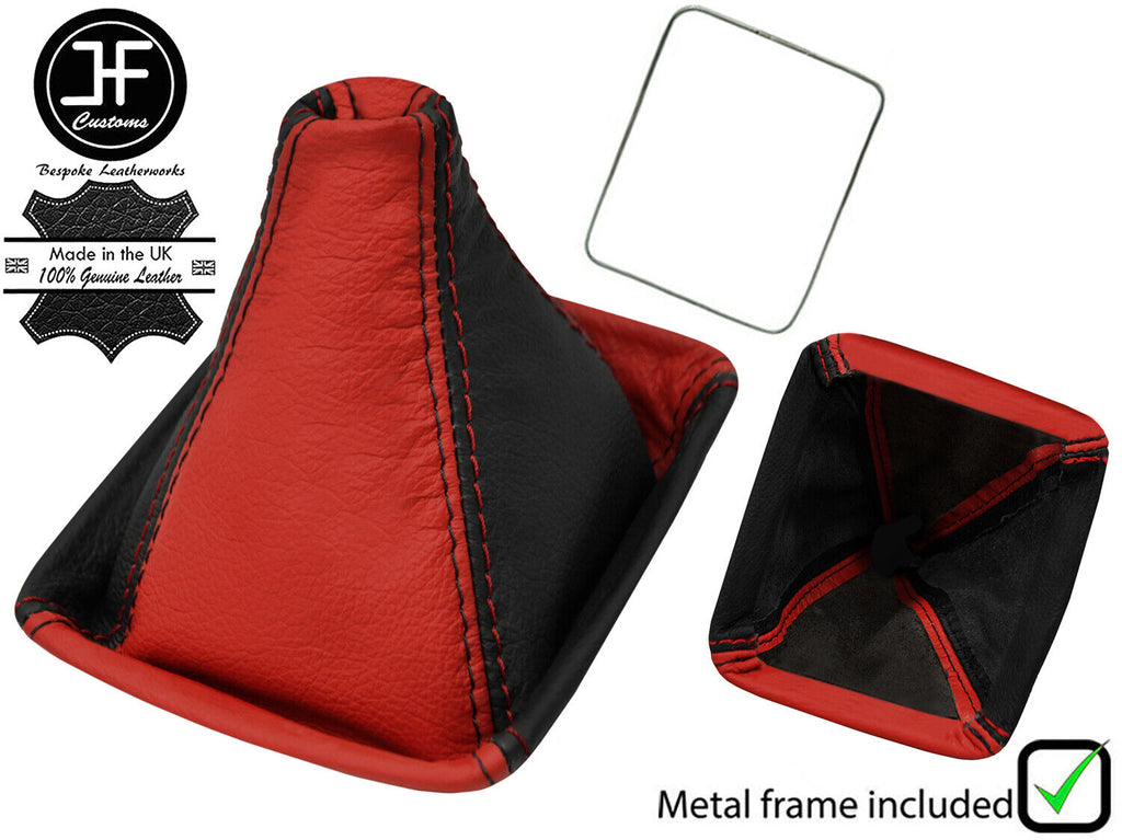 BLACK RED LEATHER GEAR + METAL FRAME FOR TOYOTA JZX 100 CHASER 1996-2000