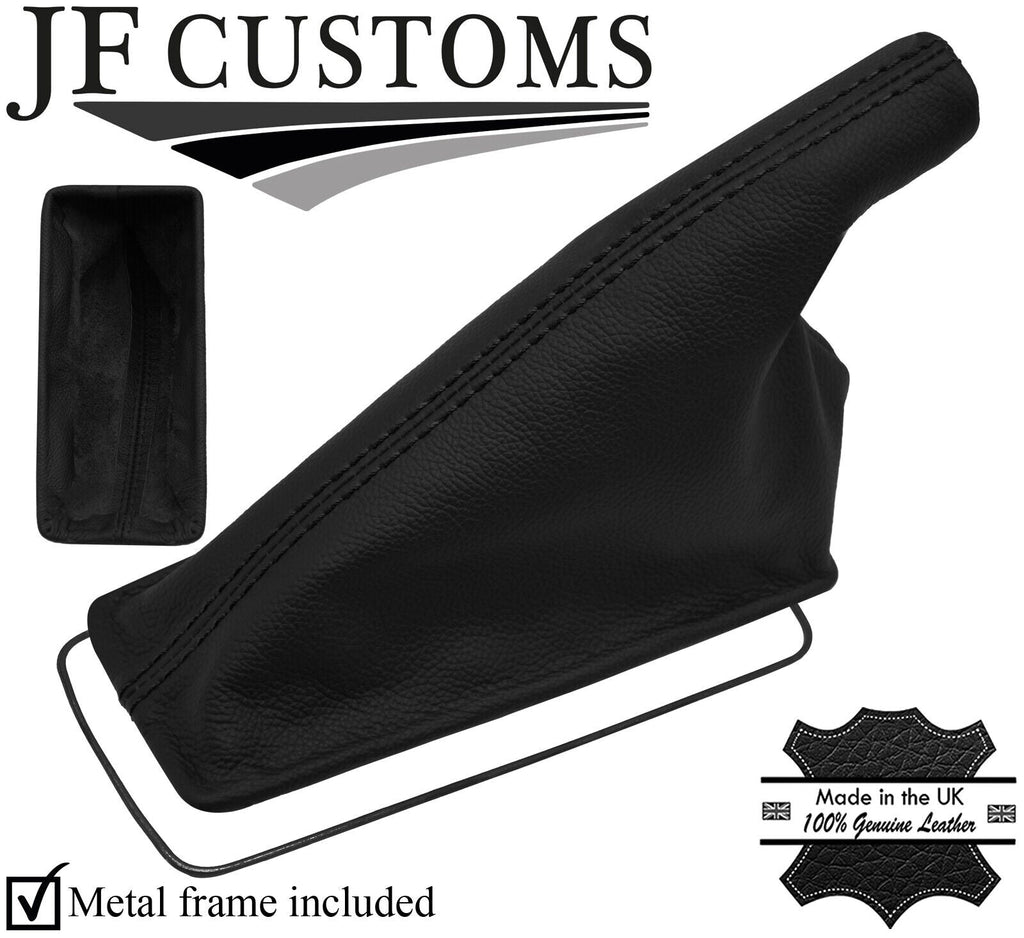 BLACK STITCH TOP GRAIN LEATHER HANDBRAKE+METAL FRAME FITS LOTUS ELAN M100 SE