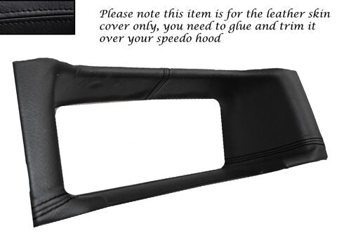 BLACK STITCH FITS VW T4 TRANSPORTER CARAVELLE DASH CLOCK SURROUND LEATHER COVER