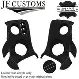 L GREY STITCH LEATHER 2X SPEAKER VENT DASH SILL COVERS FOR LOTUS ELISE S2 01-06