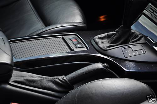 FITS BMW X5 SET OF GAITERS REAL BLACK LEATHER SHIFT E BRAKE CUSTOM NEW