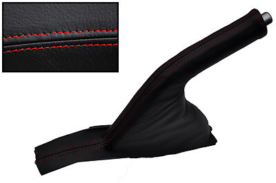 RED STITCHING FITS MAZDA 3 2009+ REAL LEATHER HANDBRAKE GAITER COVER CUSTOM NEW