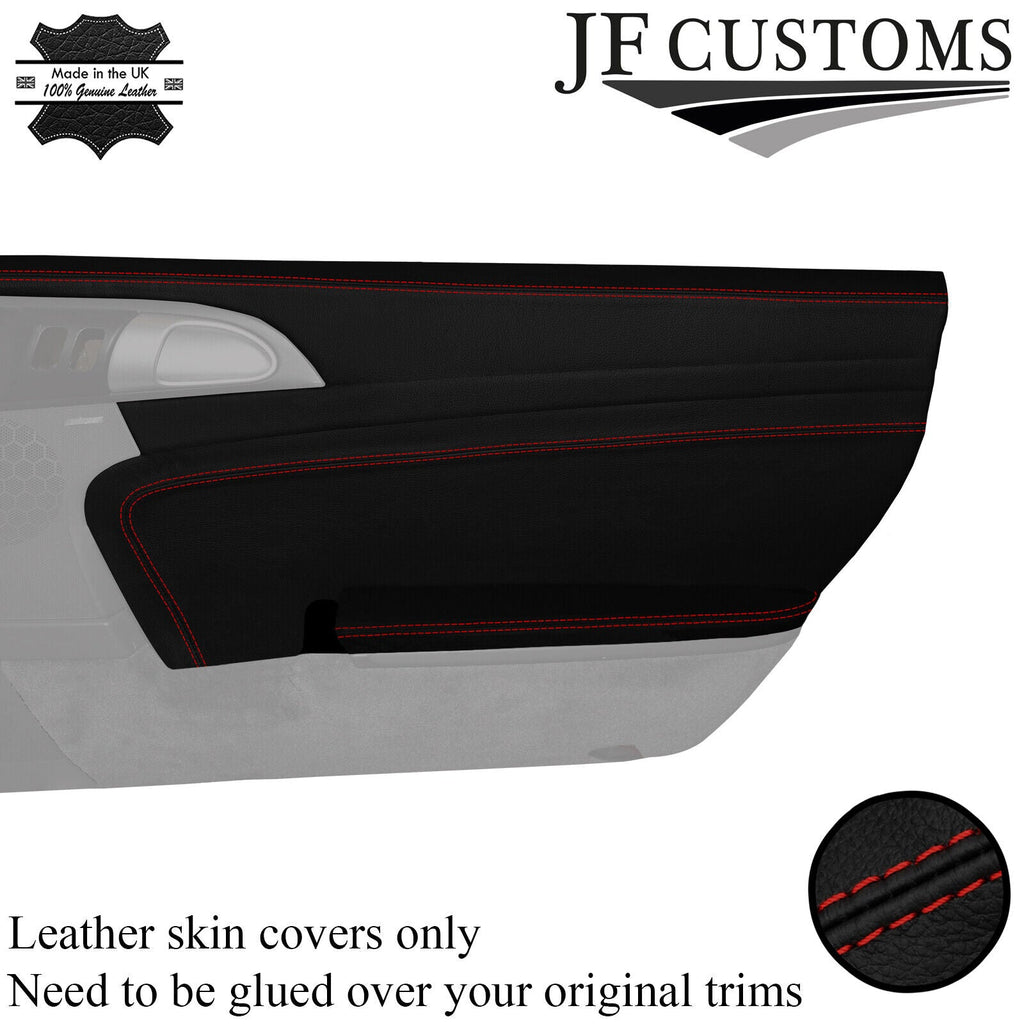 D RED ST. 2X DOOR CARD TRIM KIT LEATHER COVERS FOR PORSCHE 987 CAYMAN 05-12 JF2
