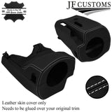 FITS FORD MUSTANG 15-21 WHITE STITCH STEERING SHROUD COLUMN LEATHER COVER