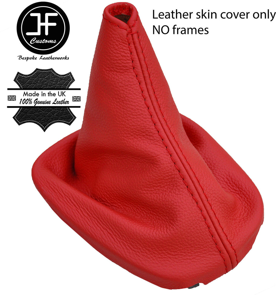 RED TOP GRAIN REAL LEATHER GEAR GAITER FOR TOYOTA AYGO CITROEN C1 PEUGEOT 107