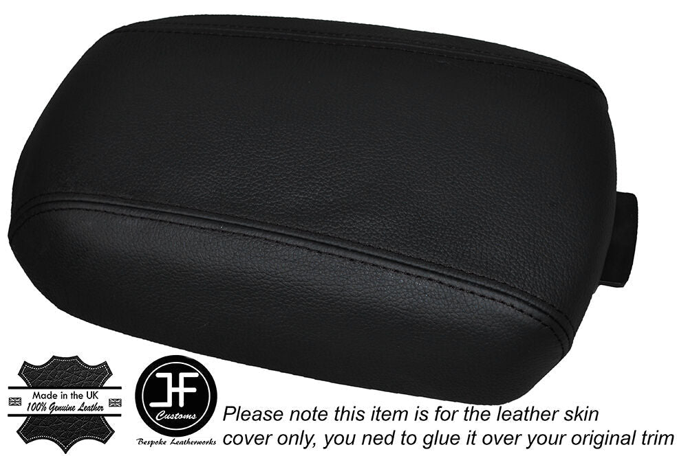 BLACK STITCH LEATHER SKIN ARMREST LID COVER FITS KIA SPORTAGE 2010-2015