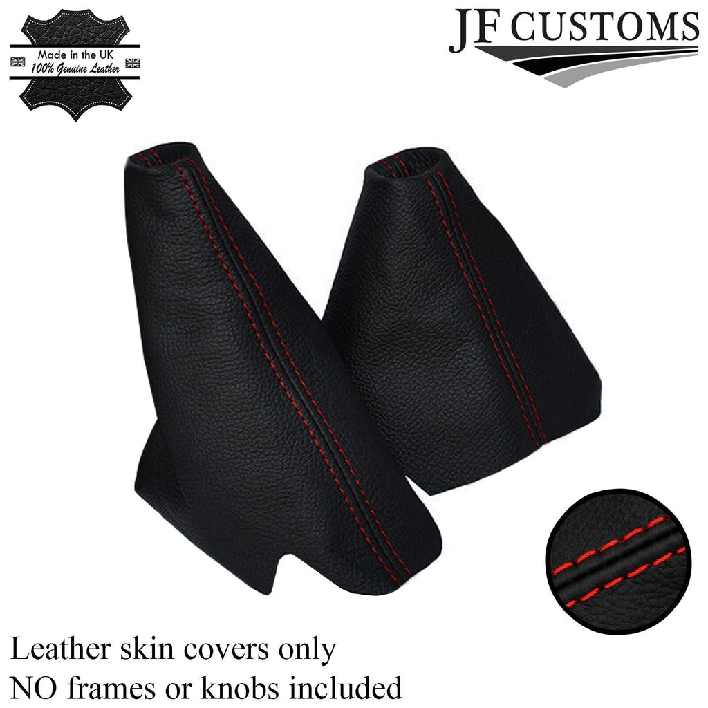 RED STITCH LEATHER HANDBRAKE HI-LOW TRANSFER GAITERS FOR LAND ROVER DISCOVERY