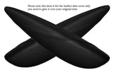 BLACK STITCH 2X DOOR PANTHERS LEATHER SKIN COVER FITS BMW MINI COOPER R56 07-14