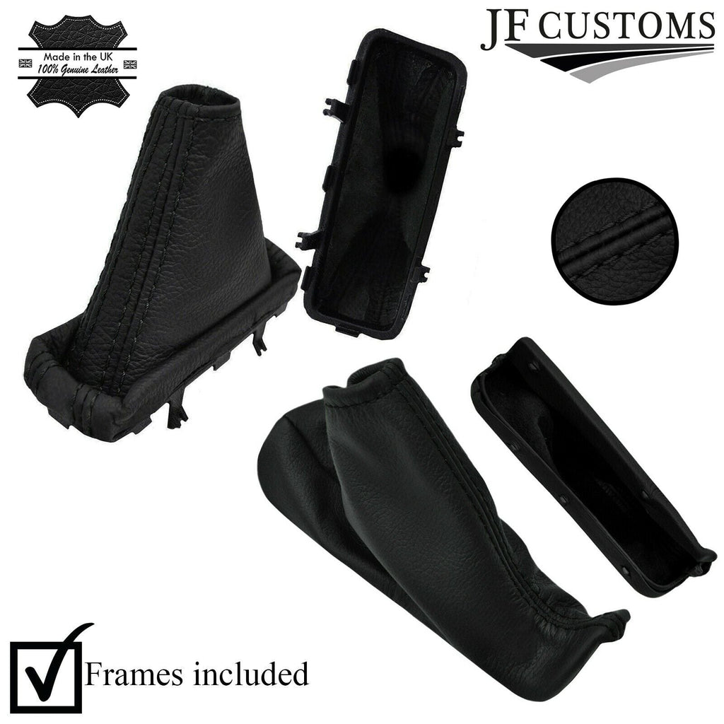 BLACK STITCH LEATHER AUTO GEAR + HANDBRAKE + PLASTIC FRAMES FOR VOLVO XC70 05-07