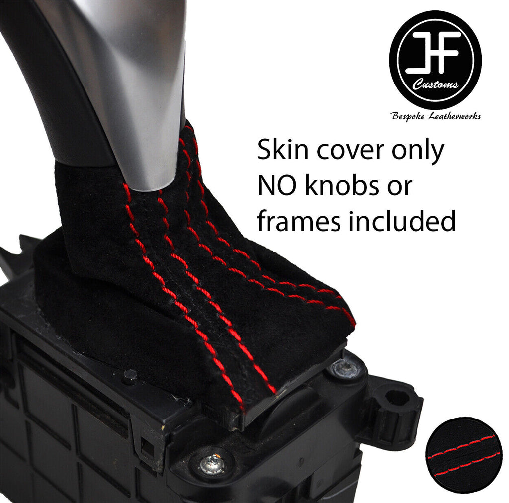 RED STITCH REAL SUEDE AUTOMATIC GEAR GAITER FOR BMW X5 2013-2018 CUSTOM NEW