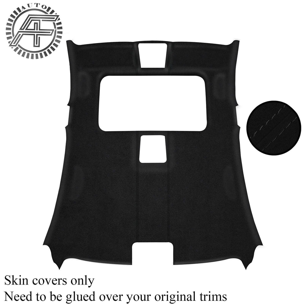 BLACK STITCH LUXE SUEDE SUNROOF HEADLINER COVER FOR BMW 3 SERIES E90 SALOON