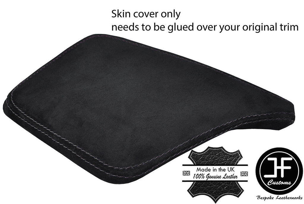 BLACK STITCHING REAL SUEDE ARMREST COVER FITS VOLVO XC90 2015-2018 CUSTOM NEW