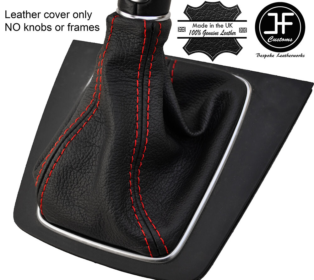 RED  STITCHING MANUAL LEATHER GEAR GAITER FITS SEAT EXEO 2008-2013 CUSTOM NEW