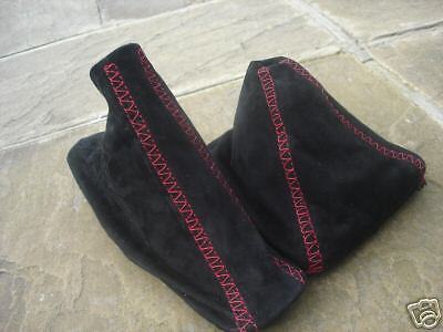 FITS BMW E30 E36 E34 E39 E46 Z3 SUEDE GAITERS RED STITCH CUSTOM NEW MADE IN UK