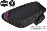 BEIGE STITCH TRI STRIPES LEATHER ARMREST LID COVER FOR BMW F45 F46 14-18