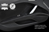 BLACK STITCH 2X FRONT DOOR ARMREST TRIM LEATHER COVERS FITS AUDI TT 8S 2015-2017