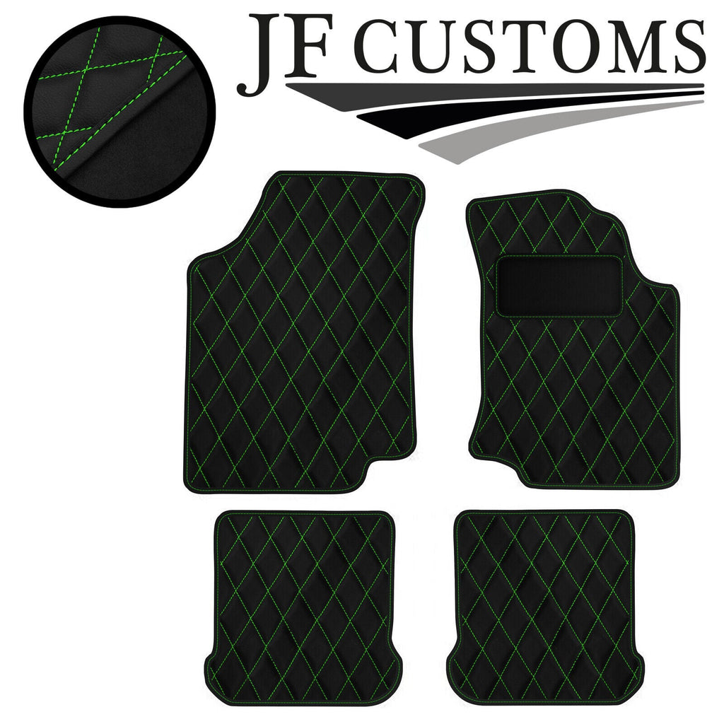 GREEN DIAMOND STITCH VINYL 4X TAILORED FLOOR CARPETS FOR GOLF MK3 92-97 JF1