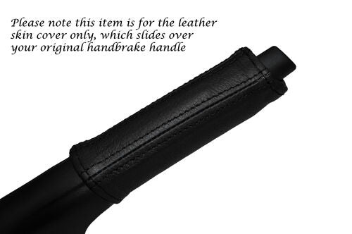 BLACK STITCH LEATHER HANDBRAKE HANDLE SKIN COVER FITS FORD KA 2009-2014