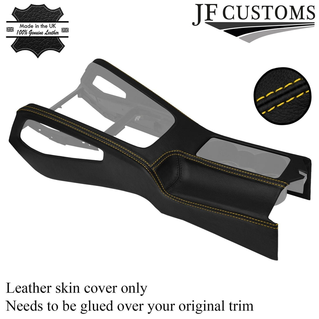 YELLOW STITCH FRONT CENTRE CONSOLE LEATHER COVER FITS VW  SCIROCCO MK3